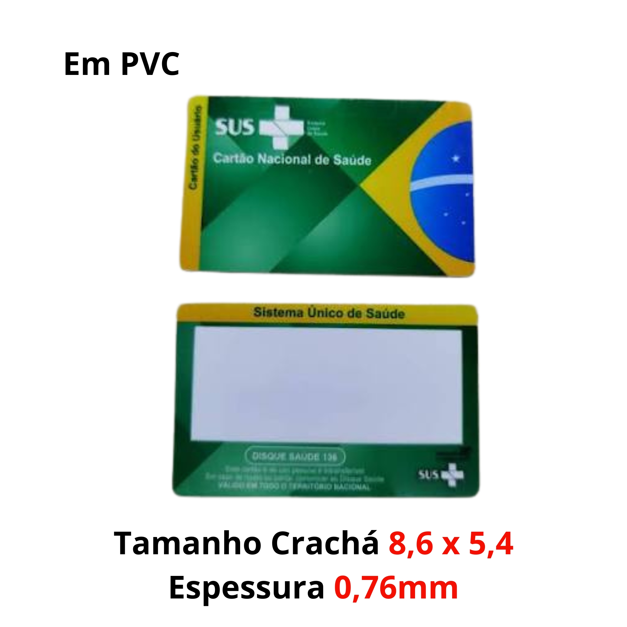 Carteirinha, Cartão de Acesso - Só Frente ou Frente e Verso