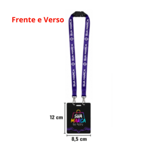 Credencial Em PVC (Com Cordão Personalizado)  - Ribbon Frente e Verso Plastificada